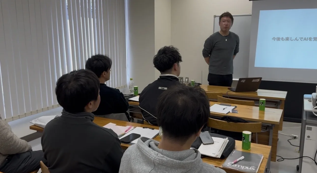 北海道岩見沢市で実施した企業向けAI研修の講義風景